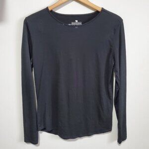 SEGMENTS 100% Merino Wool Base Layer Top Shirt Long Sleeve Black Women's Medium